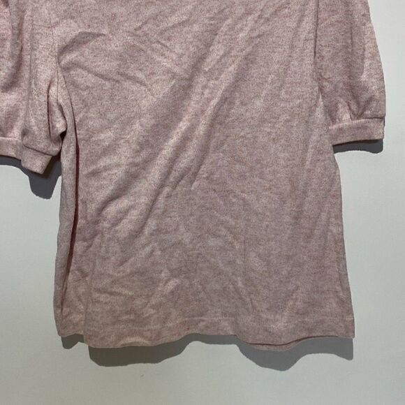 Adrienne Vittadini Women's Pink Keyhole Beaded Pullover Blouse Size Large - Picture 7 of 10